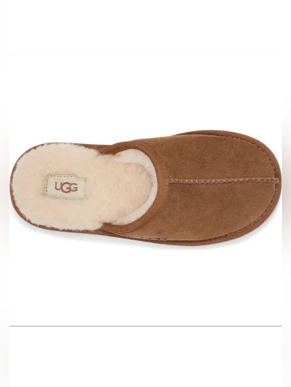 UGG Keegan Chestnut Suede Shearling Slide Slippers Kids Size 12 Cozy Comfort - Picture 4 of 12
